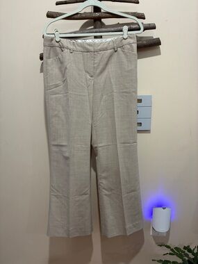 Express Women's Light Beige Wide-Leg Dress Pants